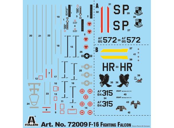 Italeri 1:72 - F-16 C/D Night Falcon Startsett