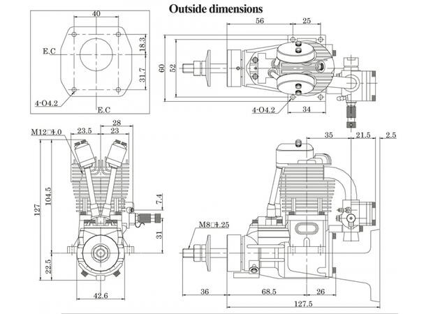 Saito FG-17 17cc  4-takt bensin .90 motor