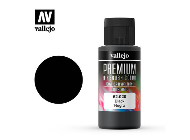 Vallejo Premium Akryl maling 60ml Sort for Airbrush