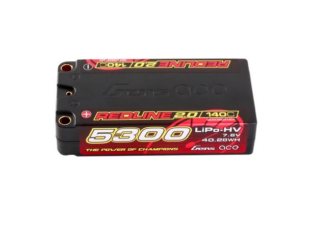 2s  5300mAh -140C - Gens Ace Shorty Redline 2.0