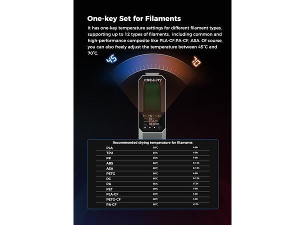 Creality Space Filament Dryer For 1 rull