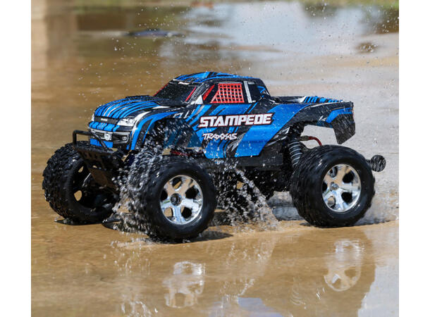 Traxxas Stampede 2WD EHD 1/10 RTR Blå Clipless   m/batteri og USB lader