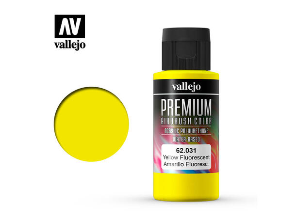 Vallejo Premium Akryl maling 60ml Gul fluor for Airbrush