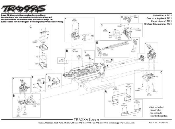 Conversion Kit Chassis LCG Slash 4x4 Skaffevare