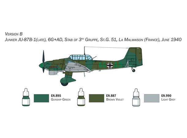 Italeri 1:72 - Junker Ju-87B Stuka Startsett