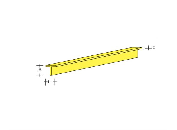 Messing T-profil 1,5x1x1000mm 1 stk