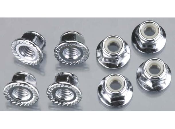 Mutter 5mm nylock m/flens  8stk (X)