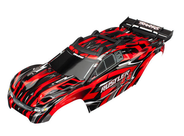 Traxxas Body Rustler 4x4 Red Complete Clipless