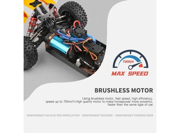 WLToys Buggy RSR 1/14 4WD Børsteløs 65km/t  1/14 skala