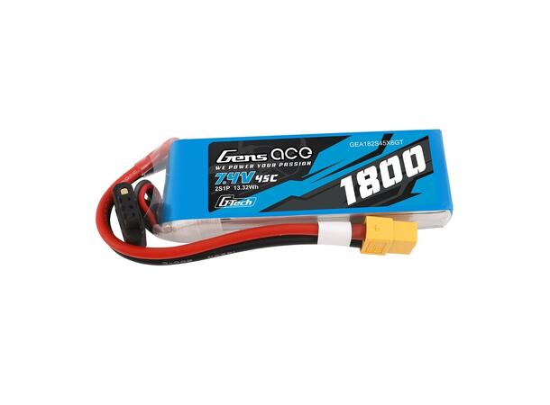 2s  1800mAh - 45C - Gens Ace Soaring G-Tech XT60
