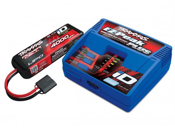 Traxxas EZ-Peak Plus 4Ah lader Combo 2-3S  med 3S 4000 Lipo batteri