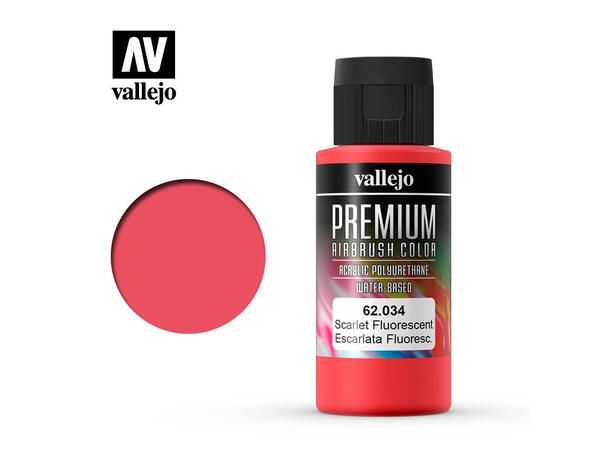 Vallejo Premium Akryl maling 60ml Scarlet fluor for Airbrush