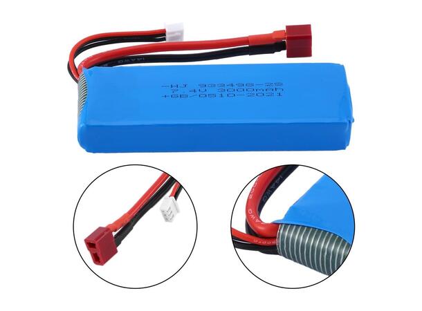2s  3000mAh Lipo Flat Deans WLToys