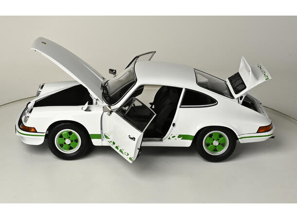 IXO Porsche 911 RS 2.7   1:8 Hvit m/grønne striper