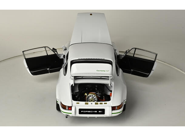 IXO Porsche 911 RS 2.7   1:8 Hvit m/grønne striper