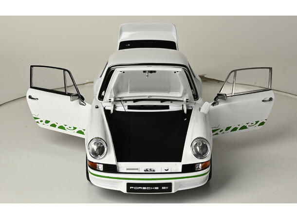 IXO Porsche 911 RS 2.7   1:8 Hvit m/grønne striper