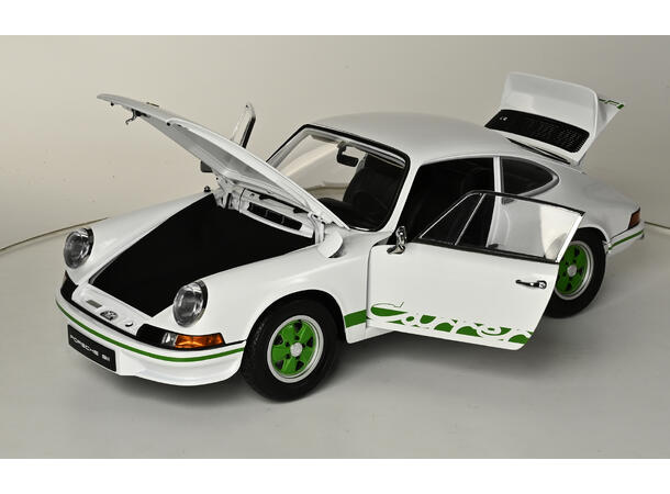 IXO Porsche 911 RS 2.7   1:8 Hvit m/grønne striper