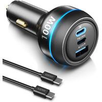 LKTOP 100W 3Port USB-C and USB-A Car Charger