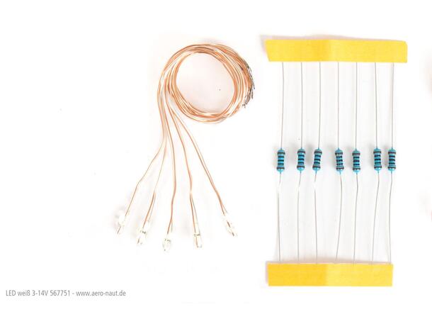 Miniatyr lampe 3-14V klar LED 5stk