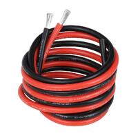 Silikonkabel  10AWG (6mm²) 1m rød og 1 m sort  Bronto