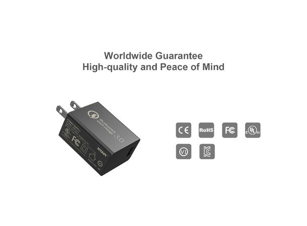 XTAR QC3.0 Fast Charge USB Veggadapter 18W