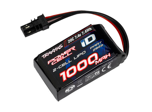 2S   1000mAh m/iD Traxxas Batteri 7,4V  LiPo