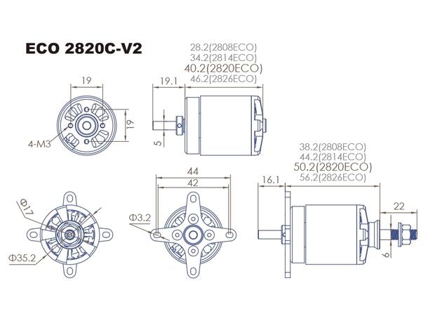 Dualsky ECO 2820C V2 800KV 138gram