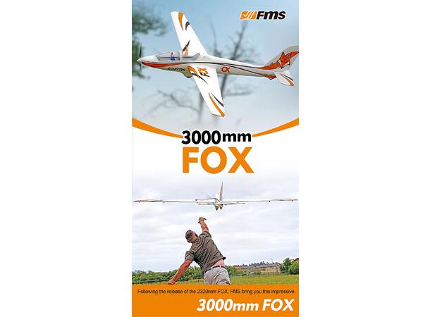 FMS Fox Glider 3000mm w/Reflex Gyro V2  PNP