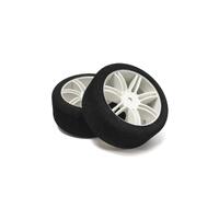 Hotrace 1/10 Rear Foam Shore 37 Shore 37  White Rim (2)