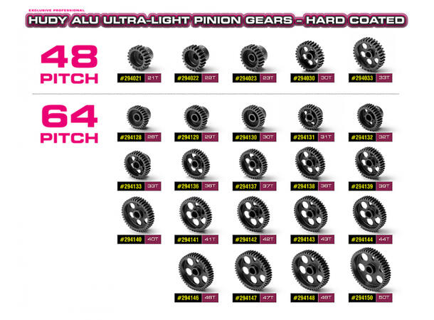 Pinion drev 44T 64DP § HUDY Alu Ultra Light