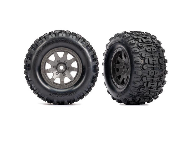 Tires & Wheels Sledgehammer/ Mini Maxx Charcoal Gray Front (2)