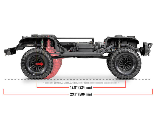 Traxxas TRX-4  Land Rover Clipless 1/10 skala  Rød  RTR