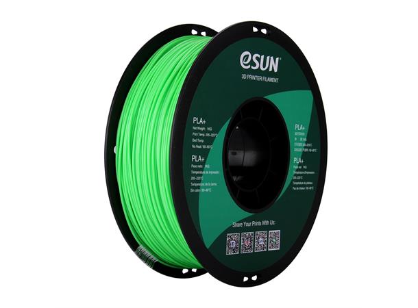 eSUN PLA+ 1.75mm 1kg - Peak Green Neon Grønn 3D printer filament