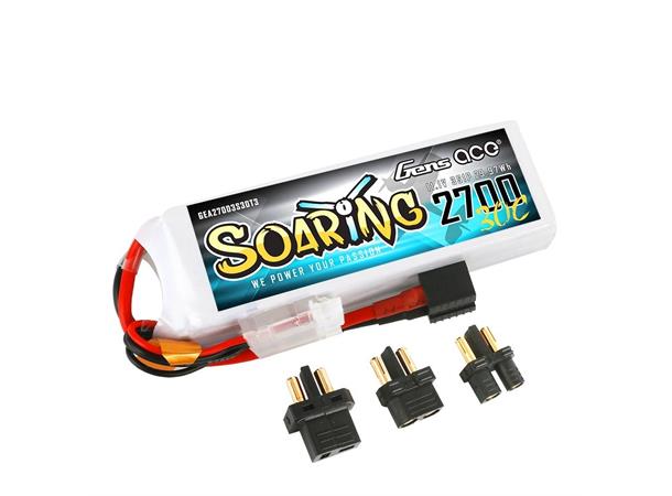 3s  2700mAh - 30C - Gens Ace Soaring Multiplugg