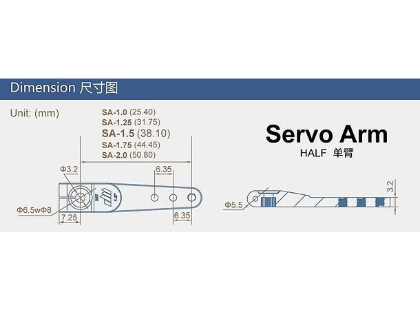 Dualsky Servoarm CNC 25T 1.75" Enkel §