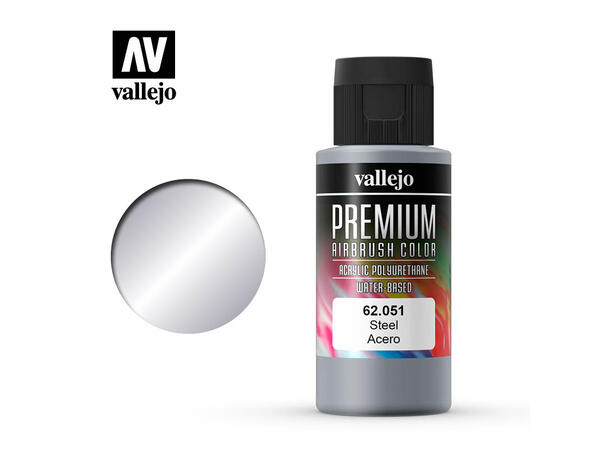 Vallejo Metallic Akryl maling 60ml Metallic stål for Airbrush