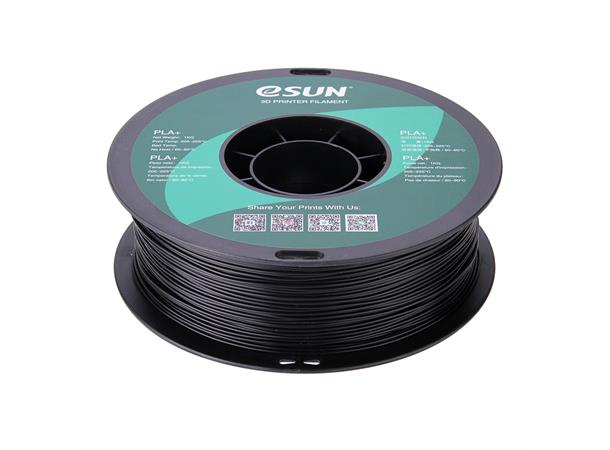 eSUN PLA+ 1.75mm 1kg - Black Sort 3D printer filament