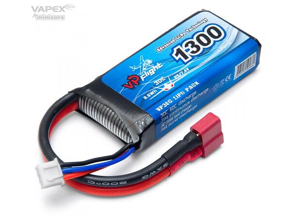 2s  1300mAh LiPo 30C Med Deans  kontakt