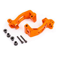 Caster Blocks (C-Hub) L+R Sledge Orange 6061-T6 Alu.