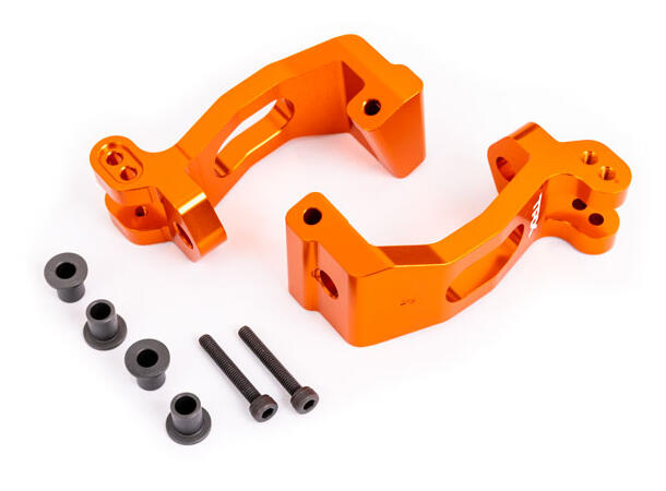 Caster Blocks (C-Hub) L+R Sledge Orange 6061-T6 Alu.