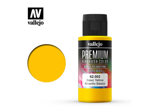 Vallejo Premium Akryl maling 60ml Gul for Airbrush