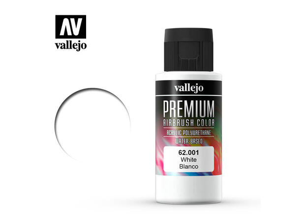 Vallejo Premium Akryl maling 60ml Hvit for Airbrush