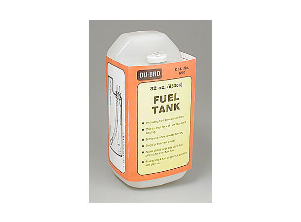 Dubro Tank 950cc 32oz 190x76x94mm med lokk og slanger som tåler bensin