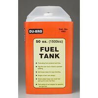 Dubro Tank 1500cc 50oz 215x115x90mm § med lokk og slanger som tåler bensin