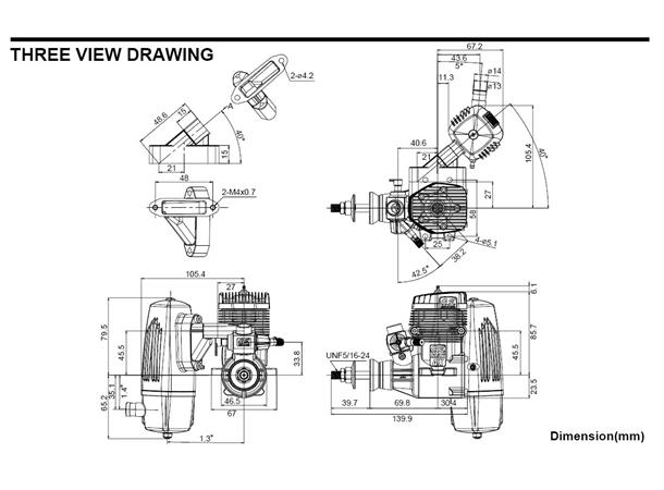 OS 120AX 20ccm 2-takt flymotor